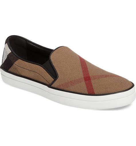 women's burberry slip on sneakers